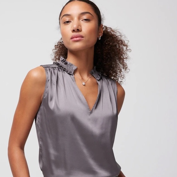 NWT WHBM Satin Ruched Neck Shell - Picture 3 of 7